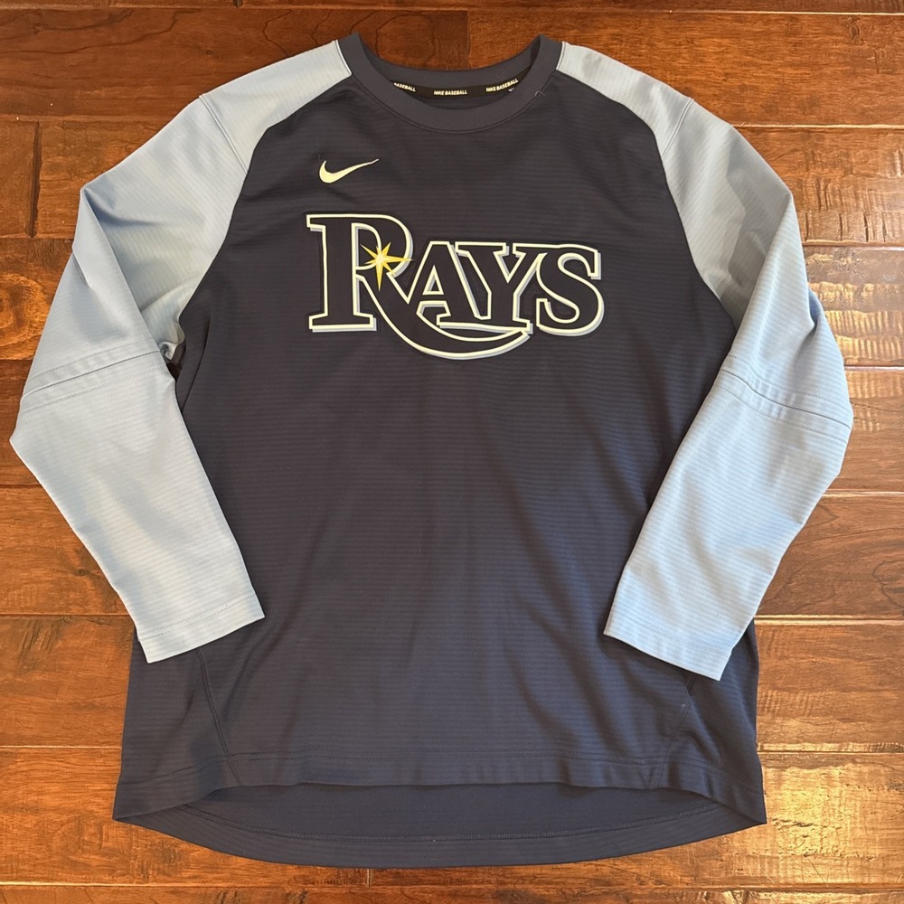 Nike Baseball Dri Fit Authentic Collection Tampa Bay Rays Size XL Thick EUC